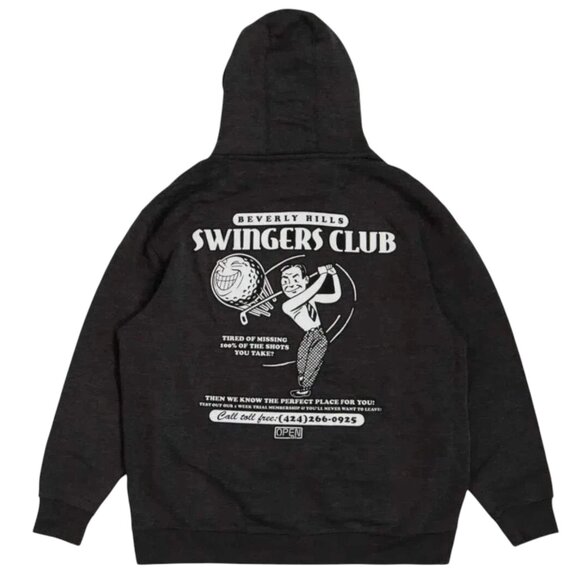 Open 925 Men's Hoodie Swingers Hoodie Charcoal Grey Unisex - Picture 1 of 4